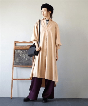e-zakkamania stores ボリュームタック袖シャツワンピース