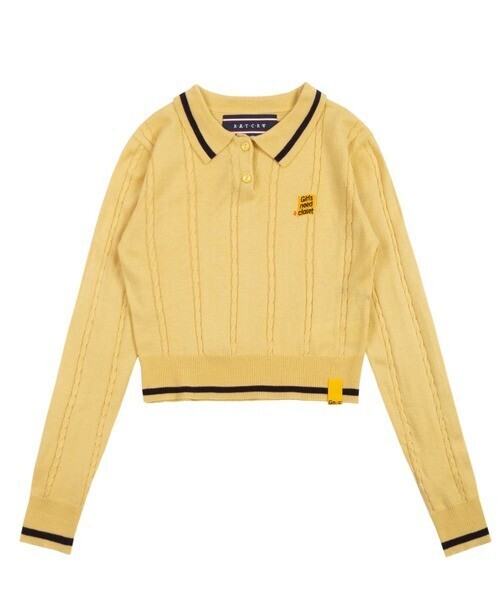 ROMANTIC CROWN GNAC CABLE KNIT POLO
