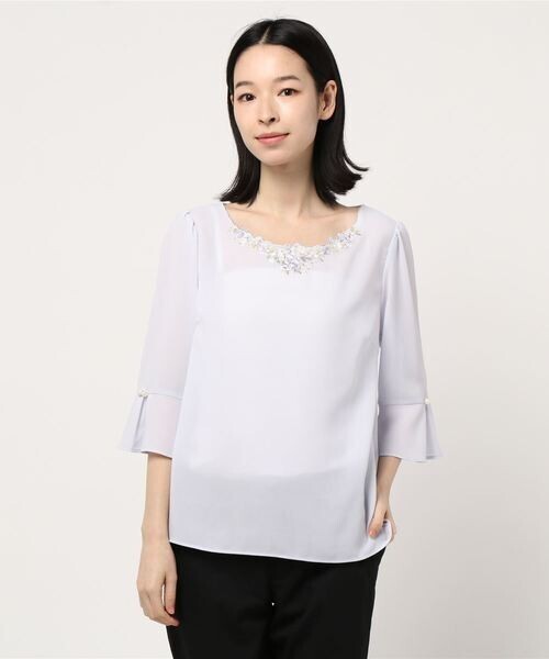 LAISSE PASSE フロント刺繍ブラウス