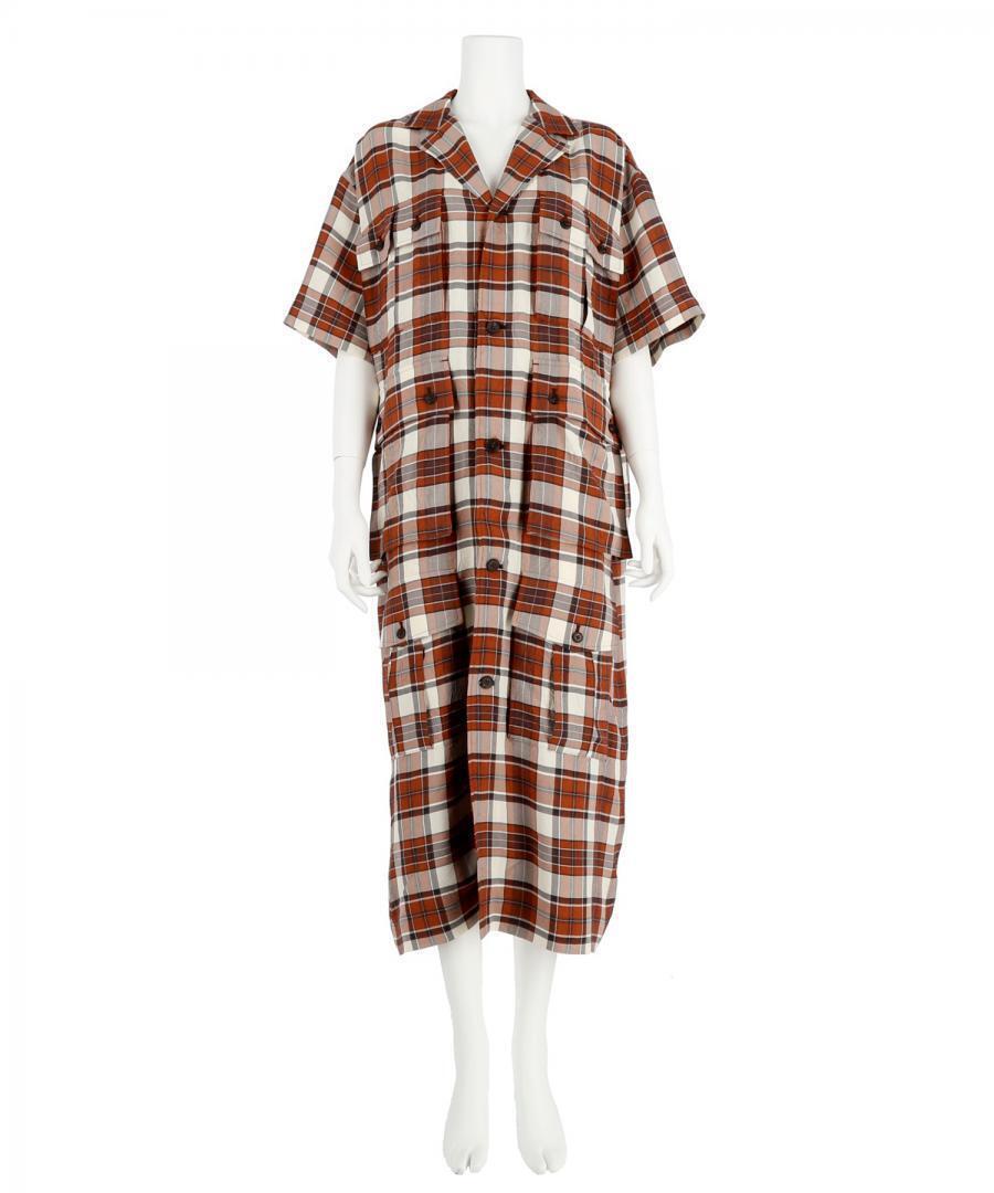G.V.G.V. PLAID OPEN COLLAR SHIRT DRESS