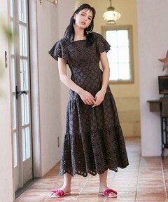 TOCCA 【TOCCA LAVENDER】Food Textile Cotton Embroidery ドレス