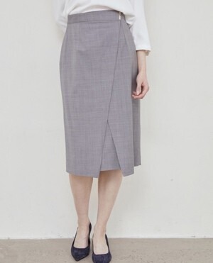 TONAL ウォッシャブルウールアシメタイトスカート