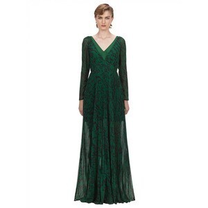 Self-Portrait Leopard Chiffon Maxi Dress
