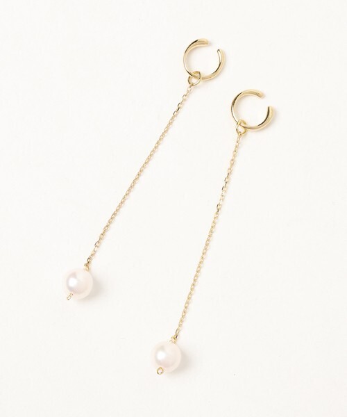 ete パール ロングチェーン イヤリング