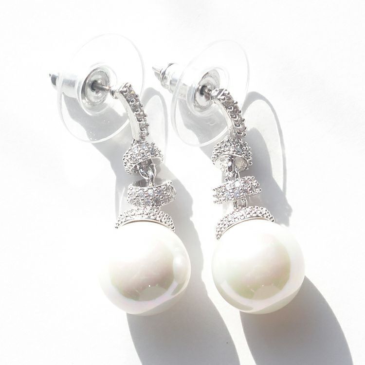 ABISTE キュービックジルコニアパールピアス