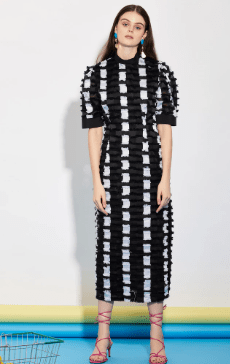 GHOSPELL DISPENSE CHECK TIE BACK MIDI DRESS