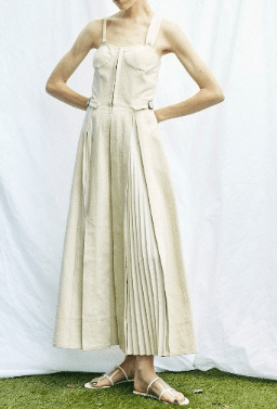 CASA FLINE フロントホックプリーツワンピース