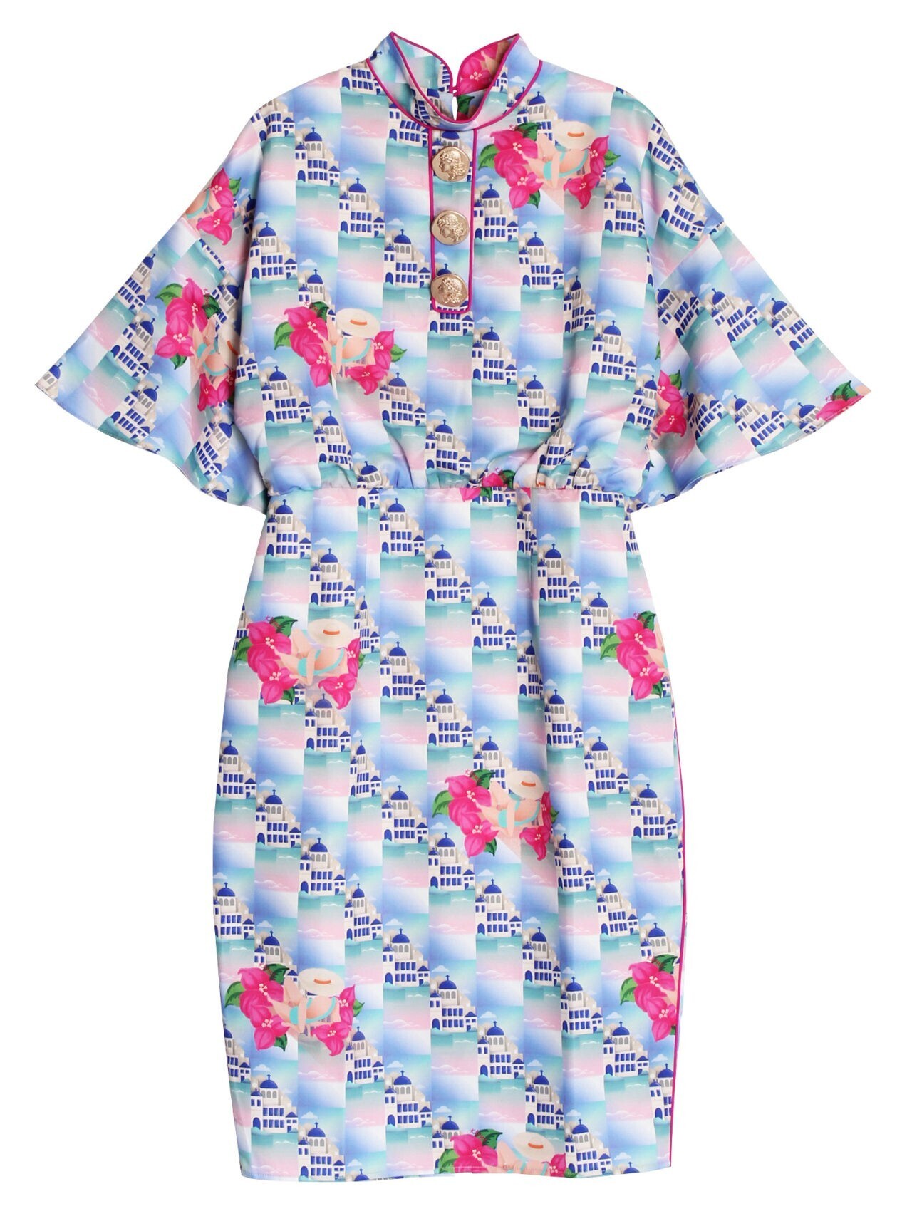 kloset Santorini island motif dress