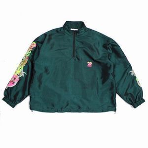 doublet CHAOS EMBROIDERY CHAMBRAY HALF-ZIP PULLOVER