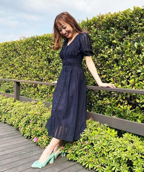 31 Sons de mode ストライプレースワンピース