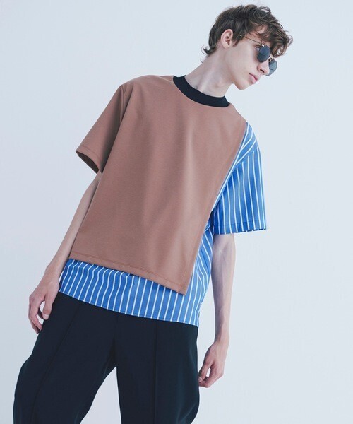 CULLNI 2020春夏　ストライプシャツレイヤーカットソー