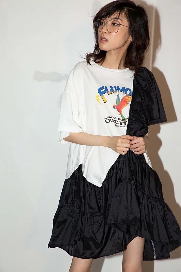 FLUMOR Raffle Print Mini Dress
