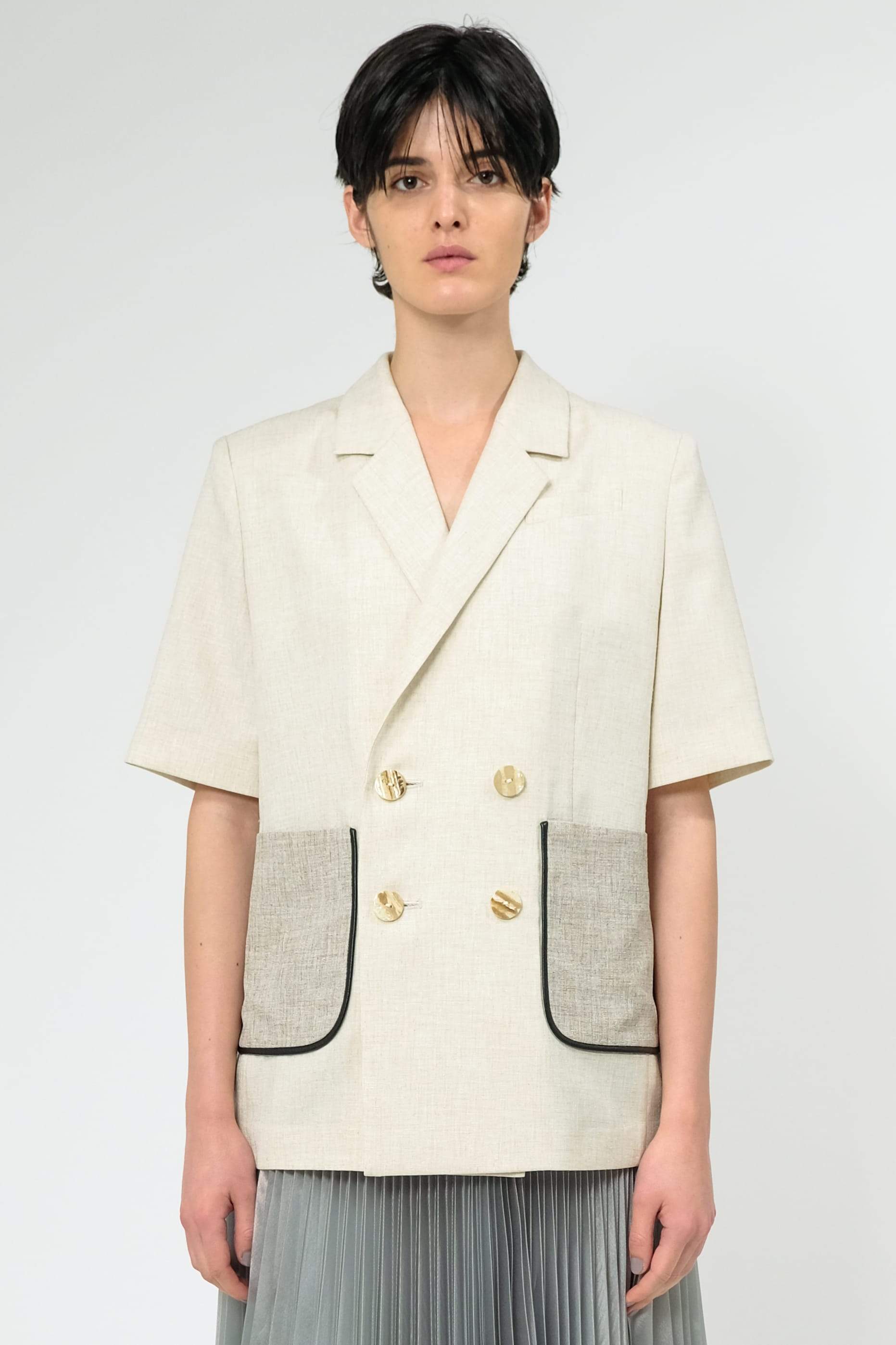 MURRAL half sleeve linen jacket