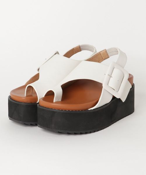 G.V.G.V. PLATFORM LEATHER SANDALS