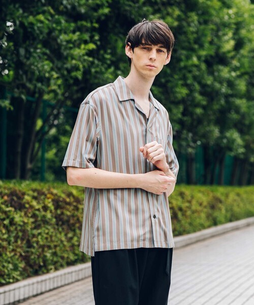 STUDIOUS フィルストライプオープンカラーシャツ【ZOZO限定アイテム】