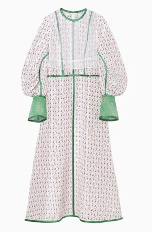Mame Kurogouchi Silk Organdy Vest Layered Pedicel Dress