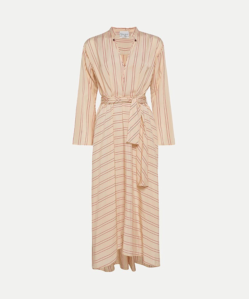 forte_forte striped dress in cotton and cupro