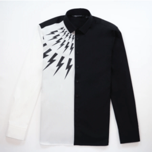 NEIL BARRETT ハーフフェアアイルサンダーボルト ストレッチポプリンシャツ