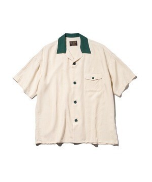 MR.OLIVE ヴィンテージ レーヨン クロス コンビタイプ/レトロ オーバーシャツ(クレリックシャツ)