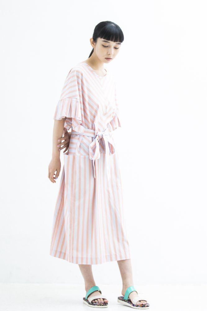 sneeuw 2wayガウンワンピース(stripe)
