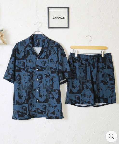 WESTSEA 【WEB限定】別注 デザイン柄半袖開襟シャツ＆ショーツセットアップ