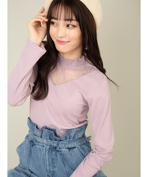 CECIL McBEE レースドッキングリブTOPS