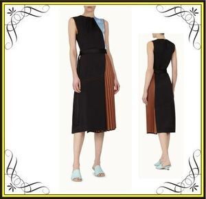 TOD’S DRESS WITH LEATHER INSERTS