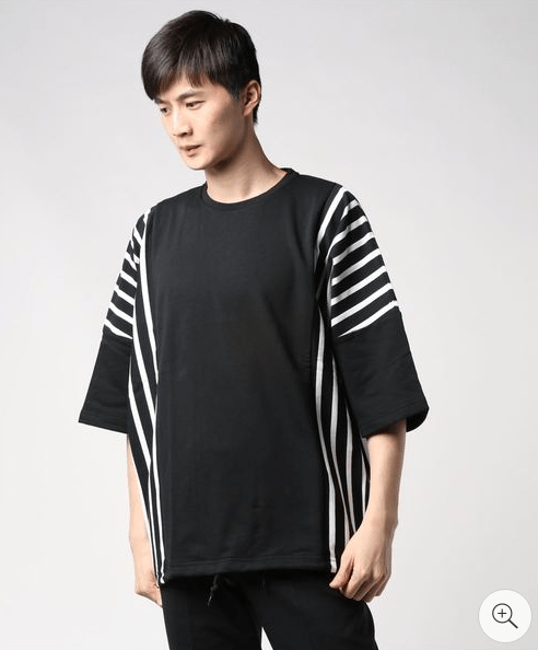 BLUE TORNADO ミニ裏毛ストライプ切替ＢｉｇＴｅｅ