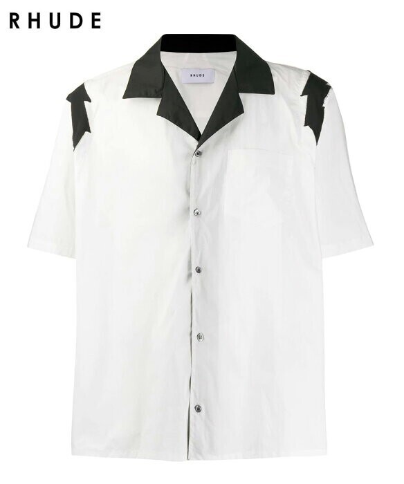 RHUDE LIGHTNING BUTTON UP ホワイト