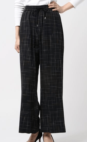 G.V.G.V. SLUB RAYON AND COTTON WIDE LEG TROUSERS