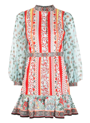 Alice + Olivia パッチワーク ミニドレス