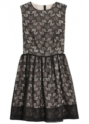 RED VALENTINO Black star lace dress