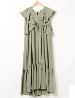 LADYMADE フリルスリーブティアードワンピース