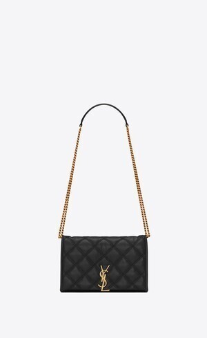 SAINT LAURENT チェーンウォレット ベッキー (ダイヤモンドキルティング ラムスキン)