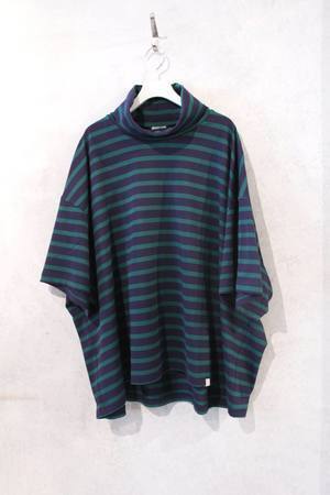 kolor/BEACON border oversized turtle neck s/s tee