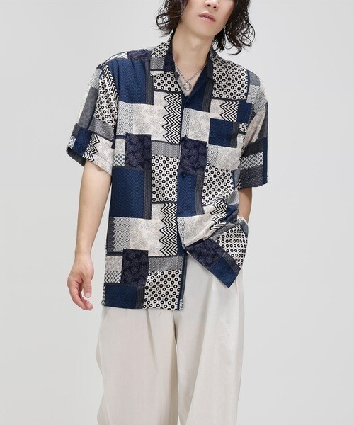 minsobi ミックス柄シャツ