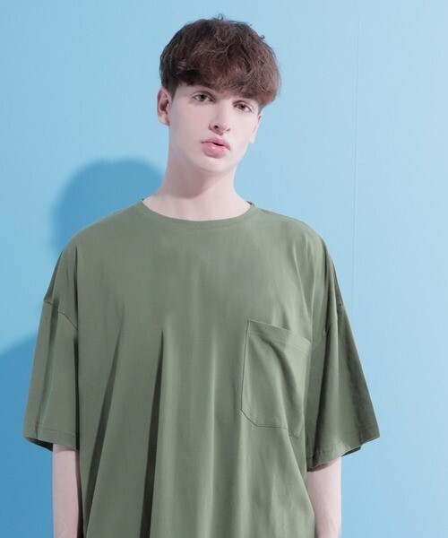EMMA CLOTHES コーマスーパービッグシルエットショートスリーブポケットカットソー