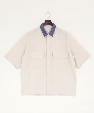 EMMA CLOTHES ブライトポプリンリラックスレギュラーカラーオーバーCPOシャツ