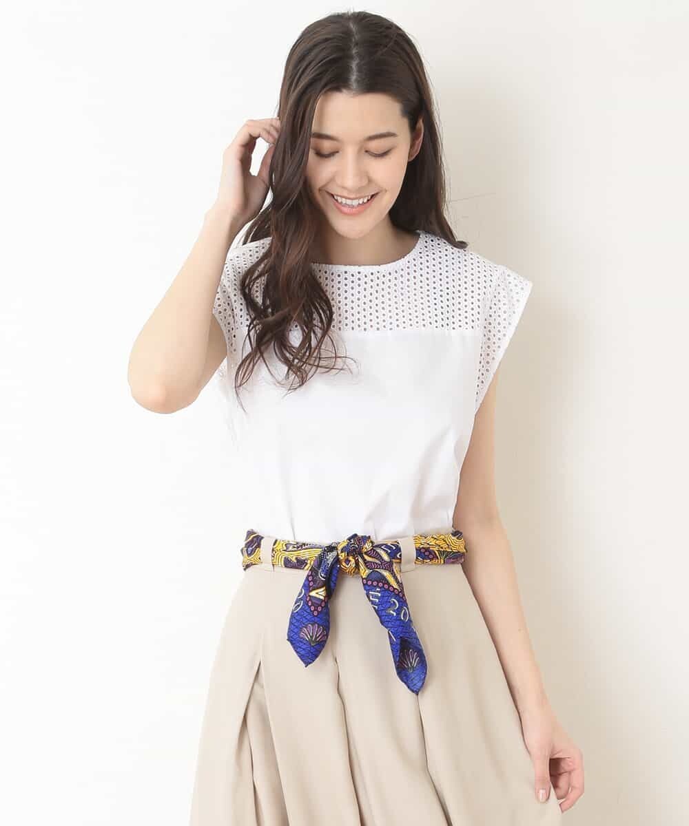 TARA JARMON アイレットコットンブラウス【洗える】