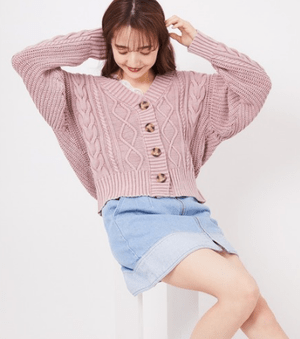 CECIL McBEE ピグメントニットカーデ