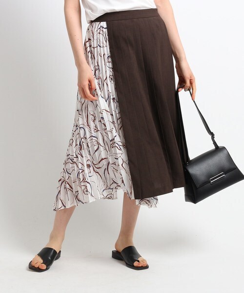 INDIVI 【ハンドウォッシュ】ドライシャンブレープリーツスカート