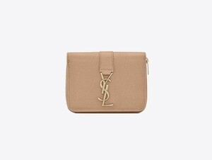 SAINT LAURENT コンパクトジップウォレット “YSL ライン”（グレインレザー）