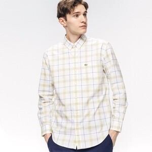 LACOSTE レギュラーフィット コットンチェックシャツ