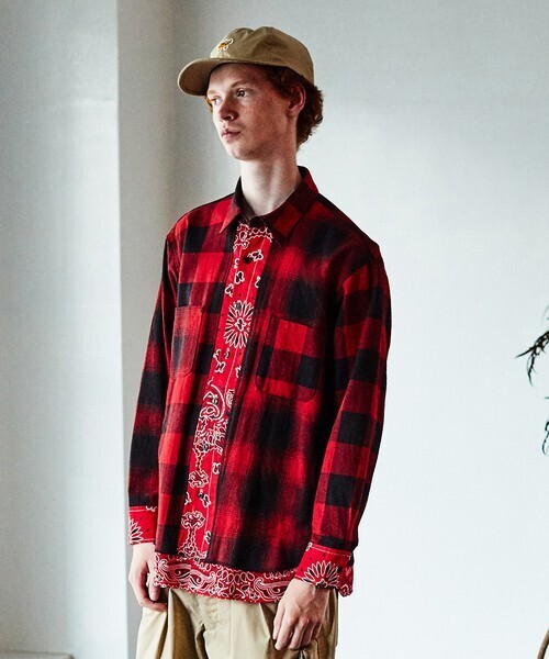 SEVESKIG BUFFALO CHECK BANDANA SHIRT