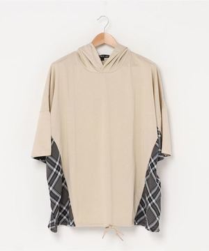 PLACE PLAN バイアス チェック切替 / ドローコード / ビッグシルエット / デザインカットソー / Tシャツ パーカー
