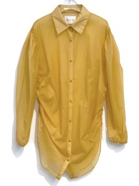ELLIE sheer shirring blouse
