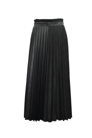 Antigravite FAUX LEATHER×SUEDE PLEATS SKIRT