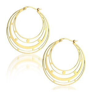 STAR JEWELRY MOON OPENWORK PIERCED EARRINGS