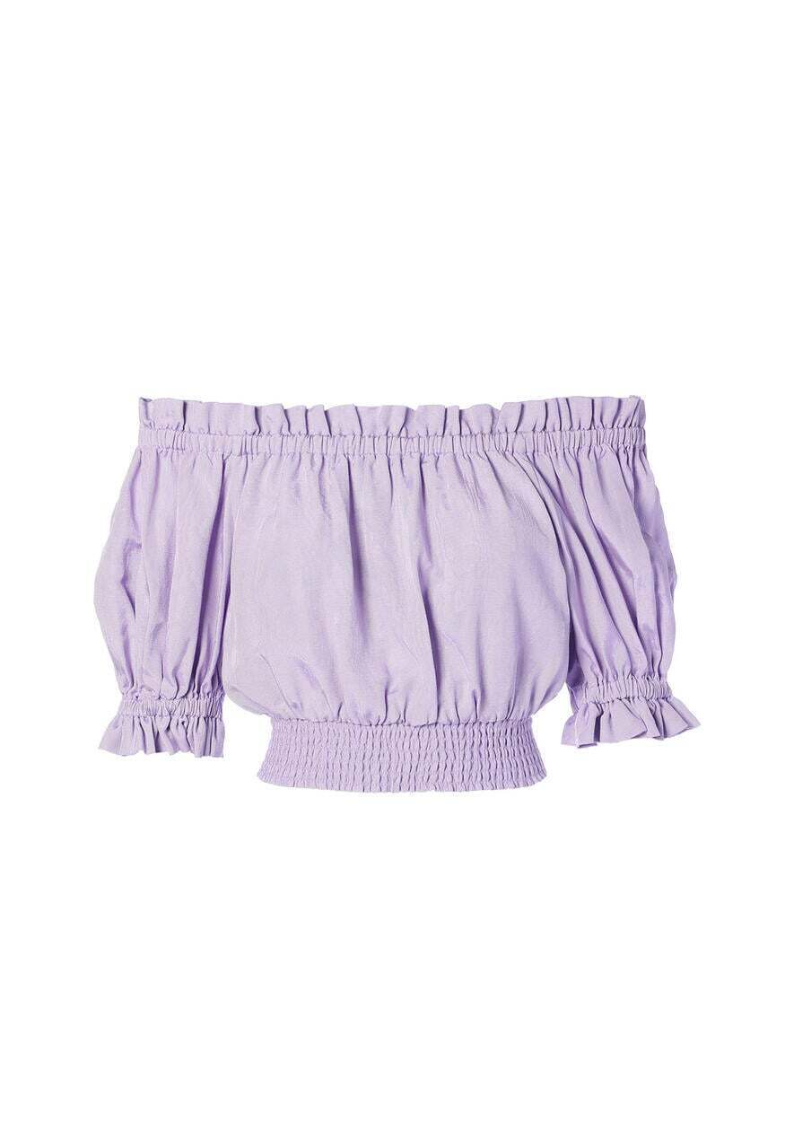 Alice + Olivia CAPRINA OFF SHOULDER CROP TOP