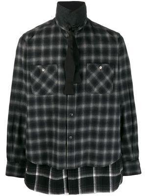 Sacai レイヤード チェックシャツ